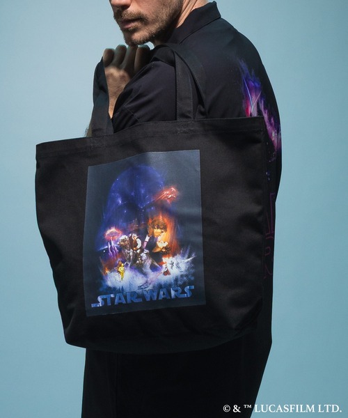 SAKAZEN(サカゼン)の「『STAR WARS/スター・ウォーズ』バッグ ユニセックス デザイントートバッグ デザインプリント / サカゼン80周年記念 オリジナルデザイン(トートバッグ・メンズ・ブラック・-)」の1枚目の写真