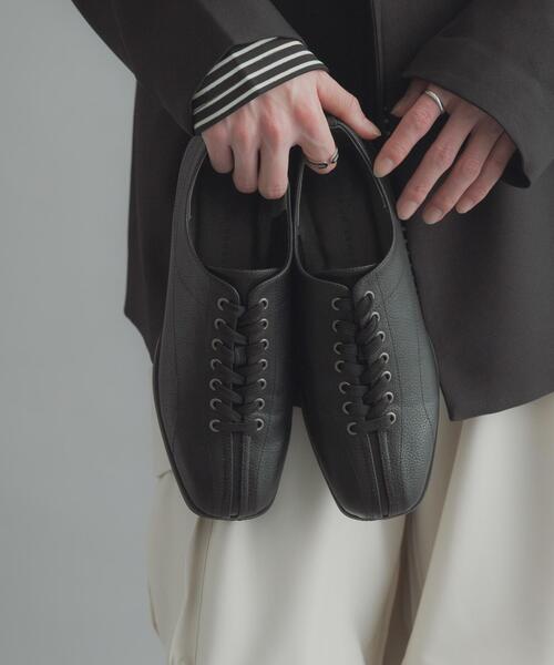 SENSE OF PLACE by URBAN RESEARCH(センスオブプレイスバイアーバンリサーチ)の「スクエアトゥレースアップシューズ(その他シューズ・メンズ・ブラック・26.5/27.5)」の1枚目の写真