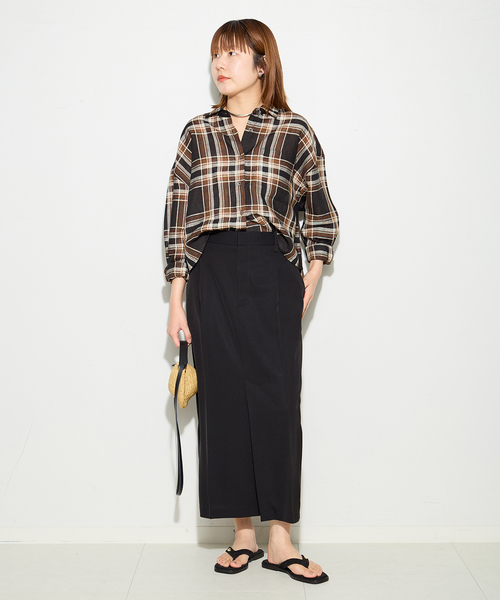 journal standard L'essage（ジャーナルスタンダードレサージュ）の「Soalonタイトスカート（スカート・レディース・ブラウン/ブラック・36/38）」の3枚目の写真