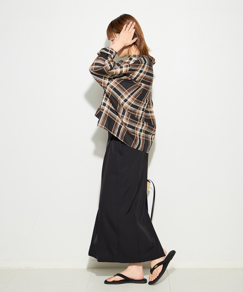 journal standard L'essage（ジャーナルスタンダードレサージュ）の「Soalonタイトスカート（スカート・レディース・ブラウン/ブラック・36/38）」の4枚目の写真