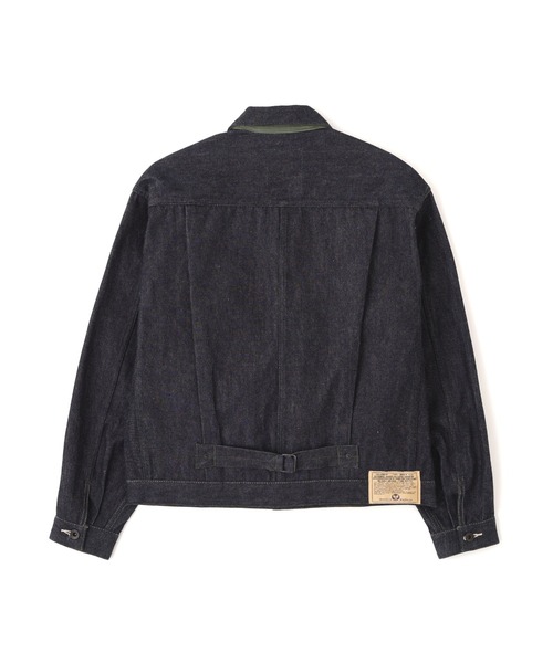 AVIREX（アヴィレックス）の「AVIREX HERITAGE DENIM Type-1 JACKET "NYLON" / アヴィレックス ヘリテージデニム タイプワンジャケット ナイロン（デニムジャケット・メンズ・セージグリーン・38/42/36/40/44）」の7枚目の写真