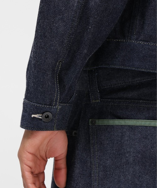 AVIREX（アヴィレックス）の「AVIREX HERITAGE DENIM Type-1 JACKET "NYLON" / アヴィレックス ヘリテージデニム タイプワンジャケット ナイロン（デニムジャケット・メンズ・セージグリーン・38/42/36/40/44）」の2枚目の写真