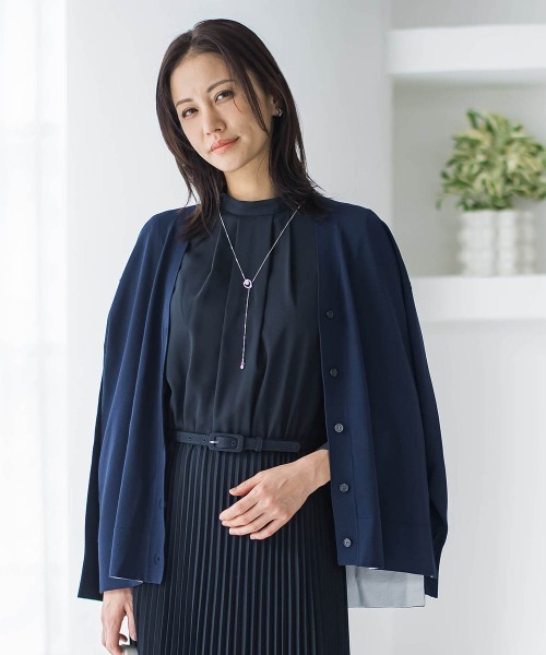 LAUTREAMONT(ロートレアモン)の「Vカーデニット≪WEB限定11号/洗える≫(カーディガン/ボレロ・レディース・ネイビー/ホワイト/グリーン/ブラウン/ブルー/グリーン系その他・11号/9号)」の15枚目の写真