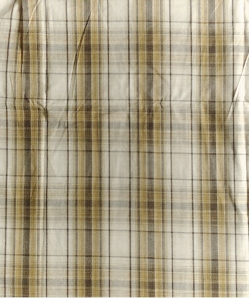 many men many mind（メニーメンメニーマインド）の「MANYMENMANYMINDS / シアーコットンチェック/ZIPシャツ（シャツ/ブラウス・メンズ・ベージュ/グリーン・LARGE）」の5枚目の写真