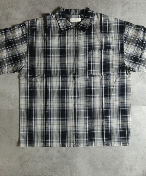 many men many mind（メニーメンメニーマインド）の「MANYMENMANYMINDS / シアーコットンチェック/ZIPシャツ（シャツ/ブラウス・メンズ・ベージュ/グリーン・LARGE）」の19枚目の写真