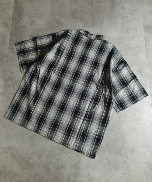 many men many mind（メニーメンメニーマインド）の「MANYMENMANYMINDS / シアーコットンチェック/ZIPシャツ（シャツ/ブラウス・メンズ・ベージュ/グリーン・LARGE）」の20枚目の写真
