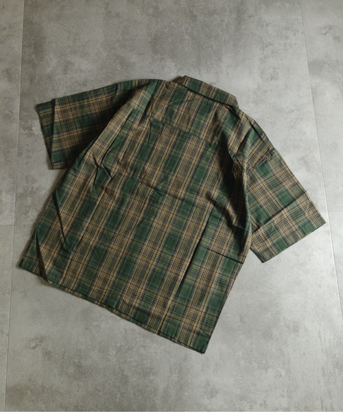 many men many mind（メニーメンメニーマインド）の「MANYMENMANYMINDS / シアーコットンチェック/ZIPシャツ（シャツ/ブラウス・メンズ・ベージュ/グリーン・LARGE）」の10枚目の写真