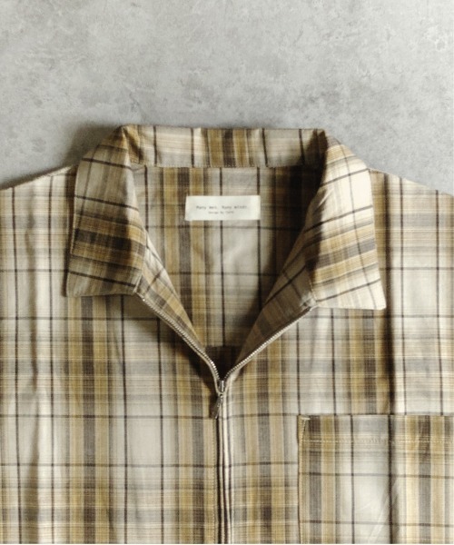 many men many mind（メニーメンメニーマインド）の「MANYMENMANYMINDS / シアーコットンチェック/ZIPシャツ（シャツ/ブラウス・メンズ・ベージュ/グリーン・LARGE）」の22枚目の写真
