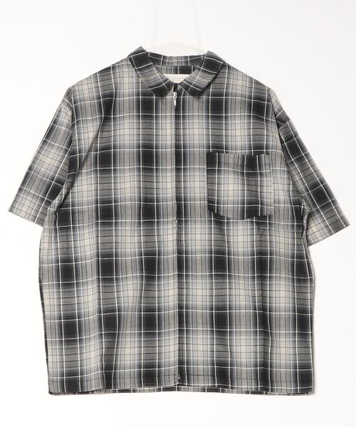 many men many mind（メニーメンメニーマインド）の「MANYMENMANYMINDS / シアーコットンチェック/ZIPシャツ（シャツ/ブラウス・メンズ・ベージュ/グリーン・LARGE）」の12枚目の写真