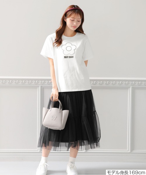 MARY QUANT(マリークワント)の「エンボスプリント Tシャツ(Tシャツ/カットソー・レディース・ホワイト/ブラック・M)」の9枚目の写真