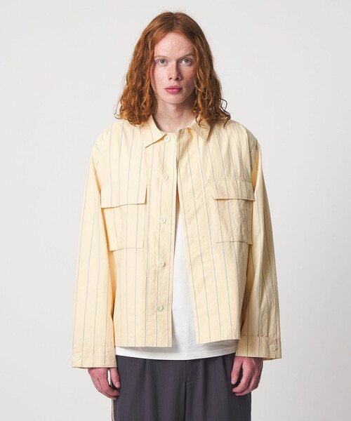 UNITED ARROWS & SONS(ユナイテッドアローズアンドサンズ)の「<UNITED ARROWS & SONS> STRIPE W/POC BLOUSON/ブルゾン(ブルゾン・メンズ・イエロー/ライトブルー・S/L/M/XL)」の2枚目の写真