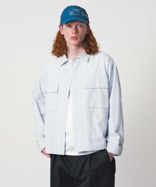 UNITED ARROWS & SONS(ユナイテッドアローズアンドサンズ)の「<UNITED ARROWS & SONS> STRIPE W/POC BLOUSON/ブルゾン(ブルゾン・メンズ・イエロー/ライトブルー・S/L/M/XL)」の1枚目の写真