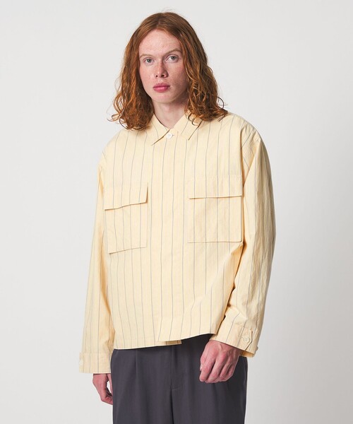 UNITED ARROWS & SONS(ユナイテッドアローズアンドサンズ)の「<UNITED ARROWS & SONS> STRIPE W/POC BLOUSON/ブルゾン(ブルゾン・メンズ・イエロー/ライトブルー・S/L/M/XL)」の3枚目の写真