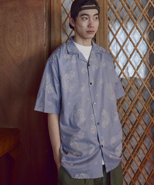 niko and...(ニコアンド)の「刺繍ペイズリーシャツ(シャツ/ブラウス・メンズ・ネイビー/オレンジ/パープル・MEDIUM/LARGE)」の2枚目の写真
