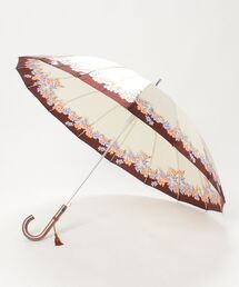 RAMUDA（ラムダ）の「16本骨　切り替え小花柄　タッセル付き　ジャンプ傘（長傘）」