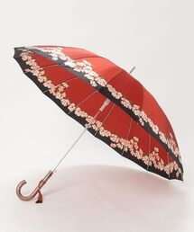 RAMUDA（ラムダ）の「16本骨　切り替え小花柄　タッセル付き　ジャンプ傘（長傘）」