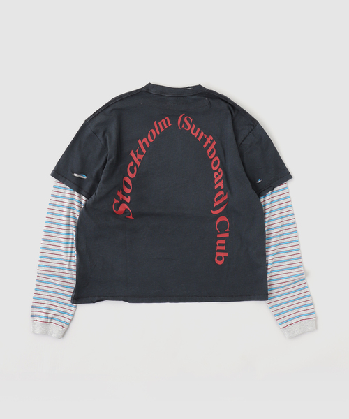 PULP/417EDIFICE（パルプフォーワンセブンエディフィス）の「STOCKHOLM SURFBOARD CLUB LAYER BOX TEE（Tシャツ/カットソー・メンズ・ブラック・MEDIUM/SMALL）」の2枚目の写真