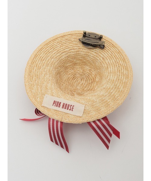 PINK HOUSE（ピンクハウス）の「さくらんぼモチーフいっぱい麦わら帽子コサージュ（ブローチ/コサージュ・レディース・ナチュラル・フリー）」の3枚目の写真