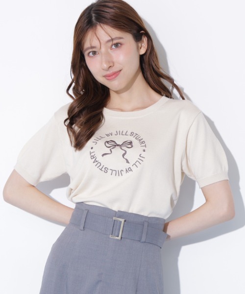 JILL by JILL STUART(ジルバイジルスチュアート)の「サークルロゴニット(ニット/セーター・レディース・ネイビー/ピンク/ホワイト・FREE)」の2枚目の写真