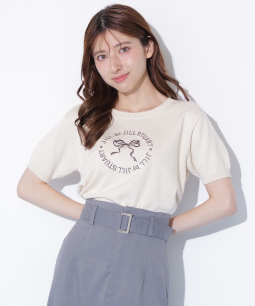 JILL by JILL STUART(ジルバイジルスチュアート)の「サークルロゴニット(ニット/セーター・レディース・ネイビー/ピンク/ホワイト・FREE)」の5枚目の写真