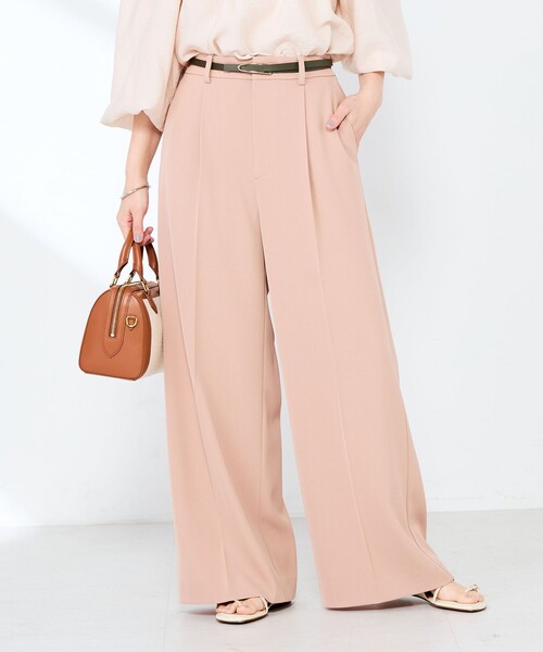 NOLLEY’S Sophi（ノーリーズソフィ）の「ウォッシャブル強撚ツイルワイドパンツ（その他パンツ・レディース・サーモンピンク/ダークブラウン/オフホワイト・34/38/36）」の3枚目の写真