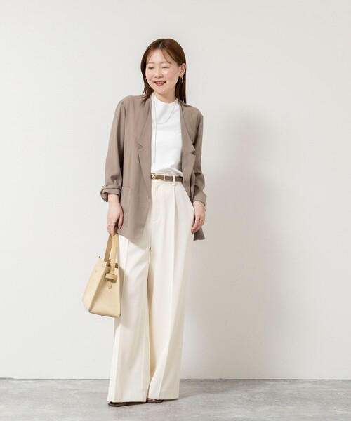 NOLLEY’S Sophi（ノーリーズソフィ）の「ウォッシャブル強撚ツイルワイドパンツ（その他パンツ・レディース・サーモンピンク/ダークブラウン/オフホワイト・34/38/36）」の9枚目の写真
