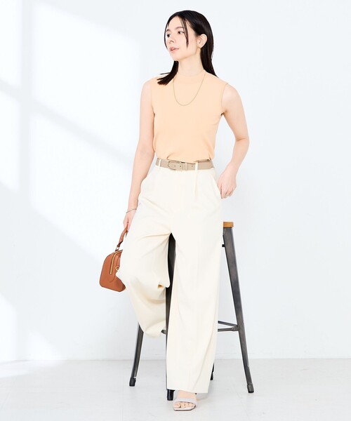 NOLLEY’S Sophi（ノーリーズソフィ）の「ウォッシャブル強撚ツイルワイドパンツ（その他パンツ・レディース・サーモンピンク/ダークブラウン/オフホワイト・34/38/36）」の13枚目の写真
