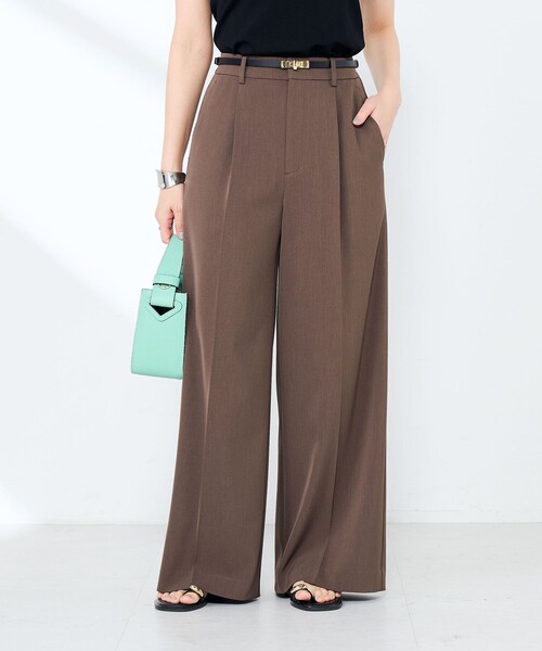 NOLLEY’S Sophi（ノーリーズソフィ）の「ウォッシャブル強撚ツイルワイドパンツ（その他パンツ・レディース・サーモンピンク/ダークブラウン/オフホワイト・34/38/36）」の6枚目の写真