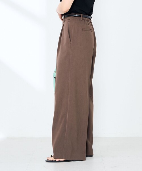NOLLEY’S Sophi（ノーリーズソフィ）の「ウォッシャブル強撚ツイルワイドパンツ（その他パンツ・レディース・サーモンピンク/ダークブラウン/オフホワイト・34/38/36）」の7枚目の写真