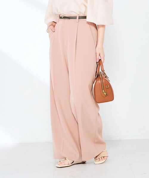 NOLLEY’S Sophi（ノーリーズソフィ）の「ウォッシャブル強撚ツイルワイドパンツ（その他パンツ・レディース・サーモンピンク/ダークブラウン/オフホワイト・34/38/36）」の16枚目の写真