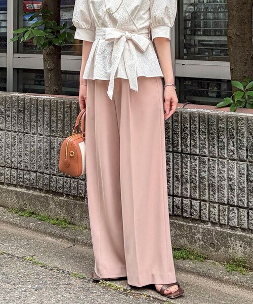 NOLLEY’S Sophi（ノーリーズソフィ）の「ウォッシャブル強撚ツイルワイドパンツ（その他パンツ・レディース・サーモンピンク/ダークブラウン/オフホワイト・34/38/36）」の20枚目の写真