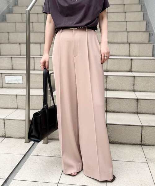 NOLLEY’S Sophi(ノーリーズソフィ)の「ウォッシャブル強撚ツイルワイドパンツ(その他パンツ・レディース・サーモンピンク/ダークブラウン/オフホワイト・34/38/36)」の18枚目の写真