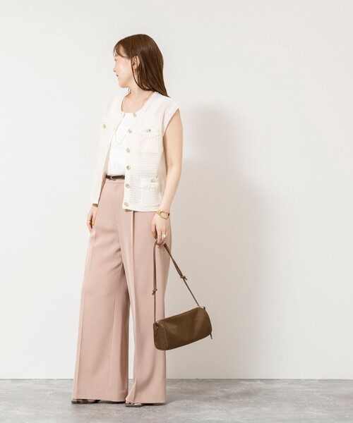 NOLLEY’S Sophi(ノーリーズソフィ)の「ウォッシャブル強撚ツイルワイドパンツ(その他パンツ・レディース・サーモンピンク/ダークブラウン/オフホワイト・34/38/36)」の16枚目の写真