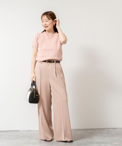 NOLLEY’S Sophi(ノーリーズソフィ)の「ウォッシャブル強撚ツイルワイドパンツ(その他パンツ・レディース・サーモンピンク/ダークブラウン/オフホワイト・34/38/36)」の15枚目の写真