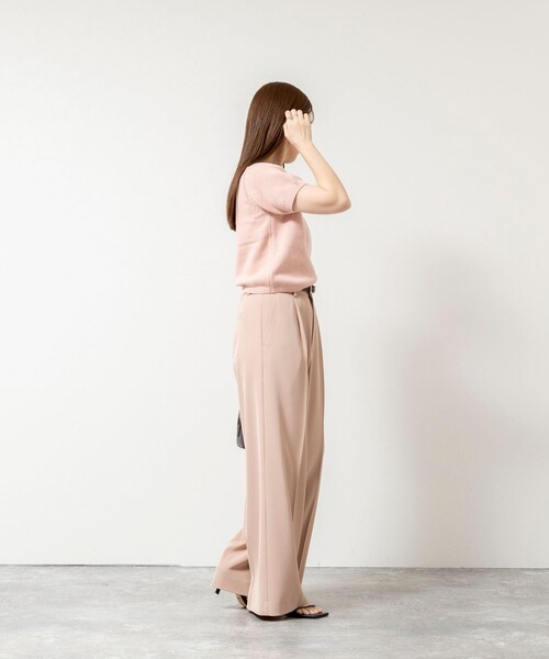 NOLLEY’S Sophi(ノーリーズソフィ)の「ウォッシャブル強撚ツイルワイドパンツ(その他パンツ・レディース・サーモンピンク/ダークブラウン/オフホワイト・34/38/36)」の14枚目の写真