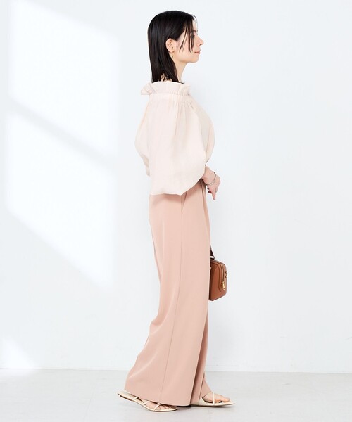 NOLLEY’S Sophi(ノーリーズソフィ)の「ウォッシャブル強撚ツイルワイドパンツ(その他パンツ・レディース・サーモンピンク/ダークブラウン/オフホワイト・34/38/36)」の7枚目の写真