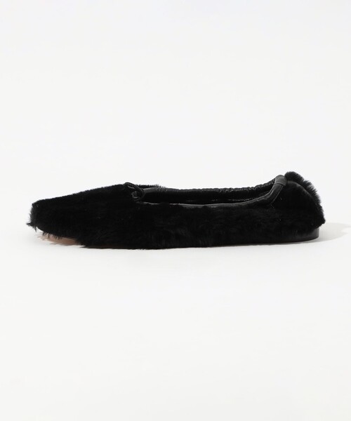 HEREU（ヘリュー）の「HEREU Puntera Shearling ムートンフラットシューズ（バレエシューズ・レディース・ブラック・37/38/39/36）」の3枚目の写真