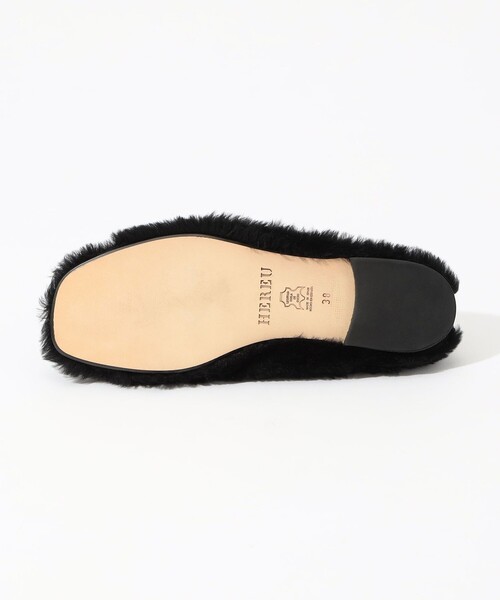 HEREU（ヘリュー）の「HEREU Puntera Shearling ムートンフラットシューズ（バレエシューズ・レディース・ブラック・37/38/39/36）」の4枚目の写真