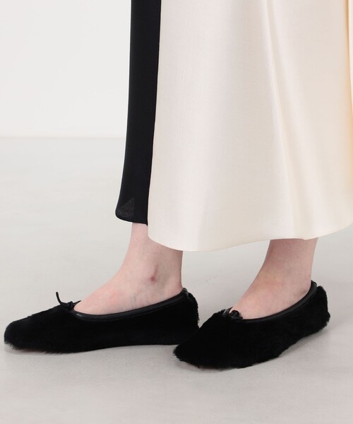 HEREU（ヘリュー）の「HEREU Puntera Shearling ムートンフラットシューズ（バレエシューズ・レディース・ブラック・37/38/39/36）」の9枚目の写真