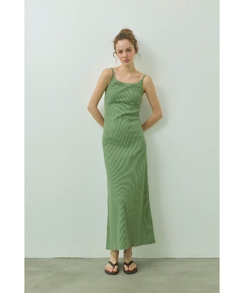 Rib Long Dress /パッドinリブロングワンピ（ワンピース）｜ALEXIA