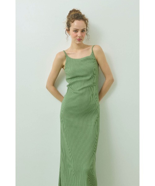 Rib Long Dress /パッドinリブロングワンピ（ワンピース）｜ALEXIA