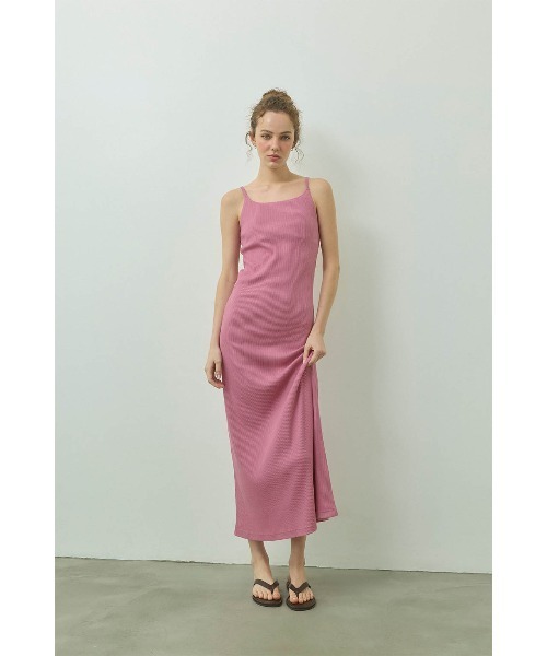 Rib Long Dress /パッドinリブロングワンピ（ワンピース）｜ALEXIA