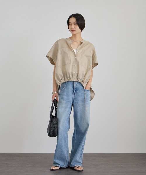 SALON adam et rope'（サロン アダム エ ロペ）の「【Letra（レトラ）for SALON】PRAYA short XS / ロングハンドル（トートバッグ・レディース・ホワイト系その他4/ブラック・FREE）」の4枚目の写真