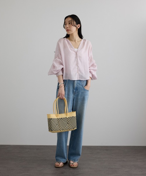 SALON adam et rope'（サロン アダム エ ロペ）の「【Letra（レトラ）for SALON】PRAYA short XS / ロングハンドル（トートバッグ・レディース・ホワイト系その他4/ブラック・FREE）」の9枚目の写真