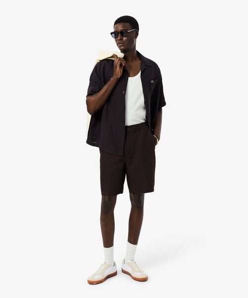 LACOSTE(ラコステ)の「リネン×レーヨンブレンドツイルショーツ(その他パンツ・メンズ・オフホワイト/ブラウン・3/2/4/5)」の4枚目の写真