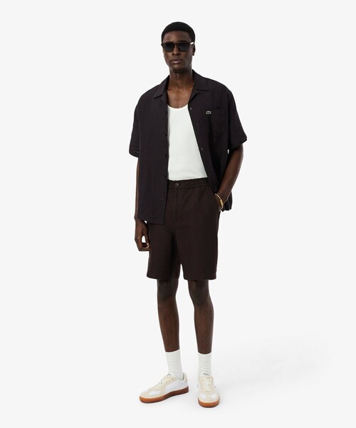 LACOSTE(ラコステ)の「リネン×レーヨンブレンドツイルショーツ(その他パンツ・メンズ・オフホワイト/ブラウン・3/2/4/5)」の9枚目の写真