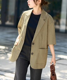 その他アウター（イエロー/黄色系・チェック柄）ファッション通販