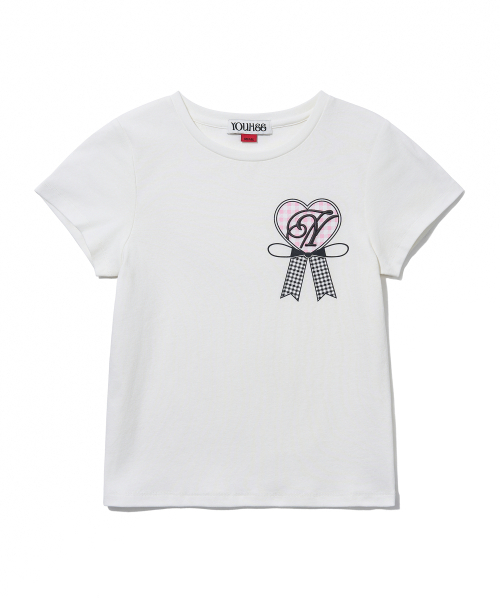 YOUHEE(ユヒ)の「YOUHEE ROSETTE T-SHIRTS_WHITE(Tシャツ/カットソー・レディース・その他・SMALL/MEDIUM)」の2枚目の写真