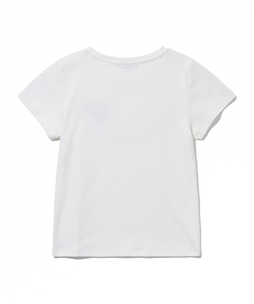 YOUHEE(ユヒ)の「YOUHEE ROSETTE T-SHIRTS_WHITE(Tシャツ/カットソー・レディース・その他・SMALL/MEDIUM)」の3枚目の写真