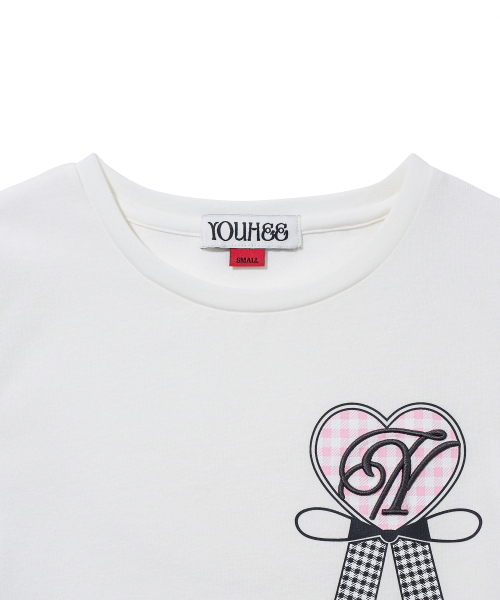 YOUHEE(ユヒ)の「YOUHEE ROSETTE T-SHIRTS_WHITE(Tシャツ/カットソー・レディース・その他・SMALL/MEDIUM)」の4枚目の写真